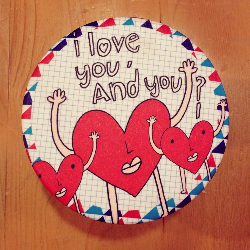 ♫9厘米超大徽章➔爱 - 徽章/别针 - 其他金属 红色