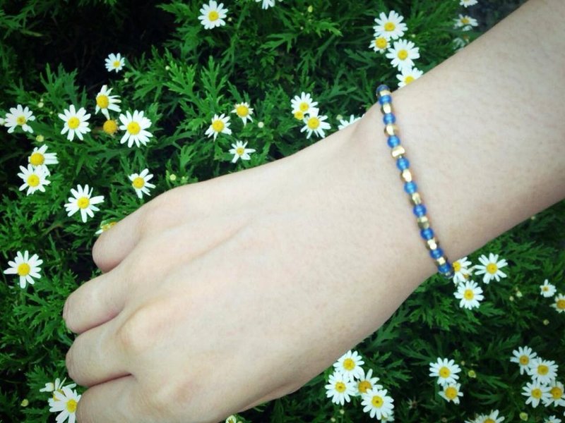 蓝色多瑙河 黄铜手环 - 手链/手环 - 宝石 