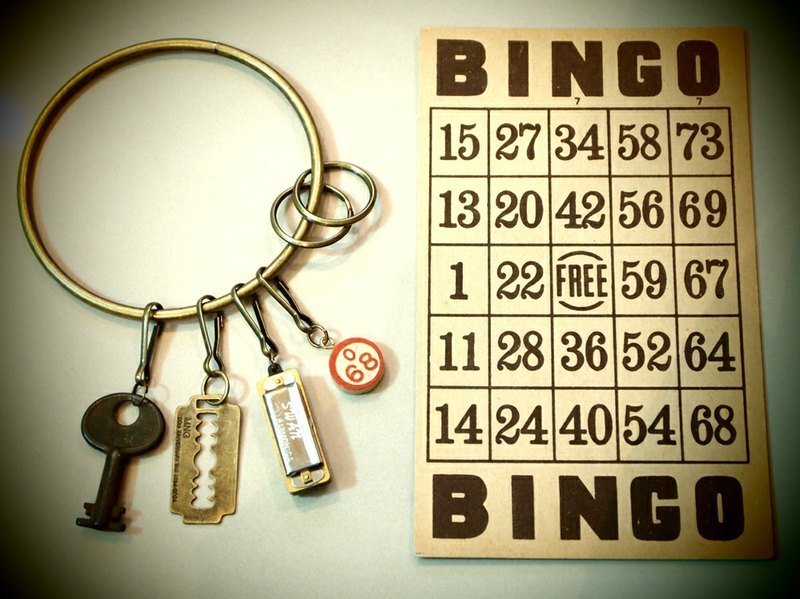 I’m not afraid of going home alone 深夜回家我不怕设计款钥匙圈BINGO +宾果明信片 - 其他 - 其他材质 金色