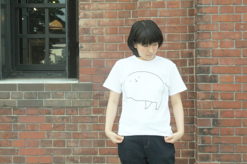 KONE-T(look) - 女装 T 恤 - 棉．麻 白色