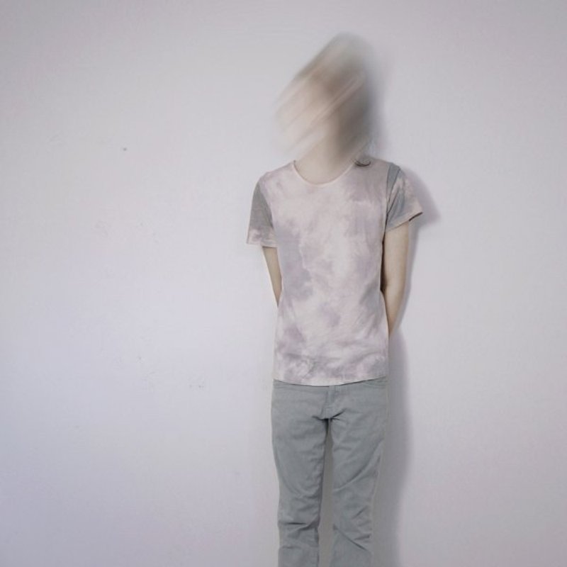 I . A . N Design 紫草 云染T 天然染系列 Organic Cotton - 中性连帽卫衣/T 恤 - 植物．花 紫色