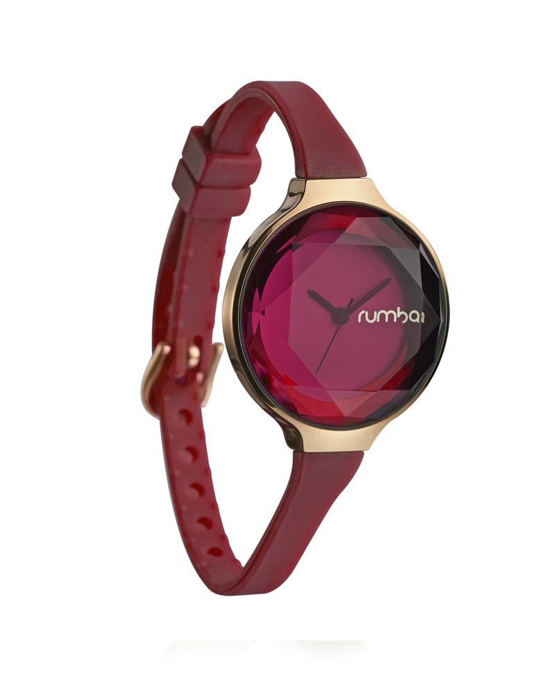 { Rumba Time } 美国 纽约 潮流 时尚 表牌 Orchard Gem - 酒红 - 女表 - 硅胶 红色