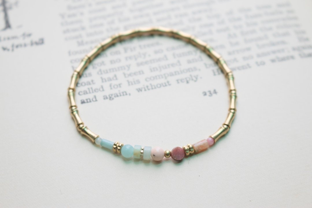 <☞ HAND IN HAND ☜>  天河石-多拿滋 手环 (0269) - 手链/手环 - 宝石 绿色