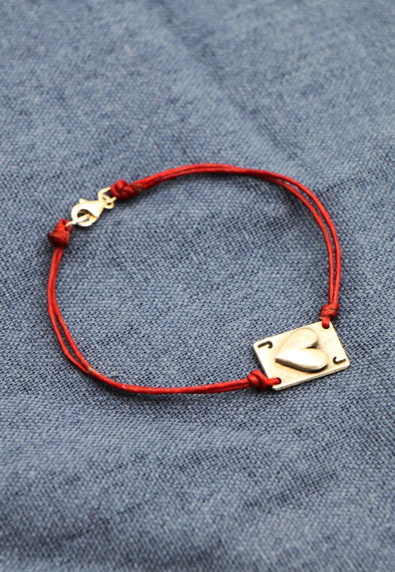 红心牌。纯银幼手绳 - 手链/手环 - 其他金属 红色