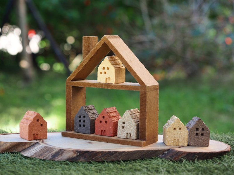 【小小村  Simple Village 】手作陶超可爱小小屋-7栋/组 - 摆饰 - 其他材质 