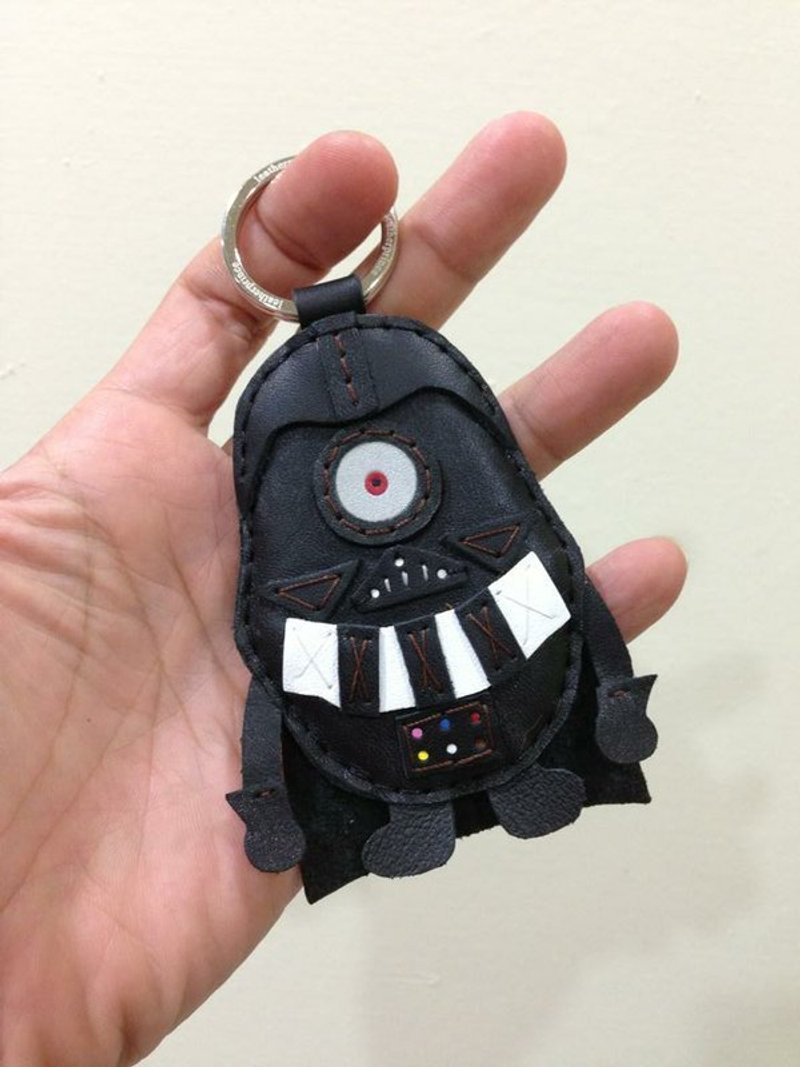 神偷奶爸 2 Despicable Me 2 Minion 小小兵 黑色 Darth Vader / Starwars 版 黑衣服 Stuart 手工皮革 钥匙圈 - 吊饰 - 真皮 黑色