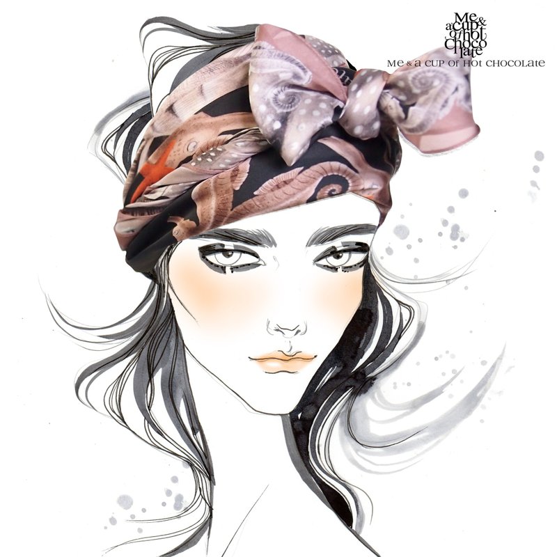 Let's Sea-Black/ 海马协奏曲- 黑色 - 丝巾 - 丝．绢 多色