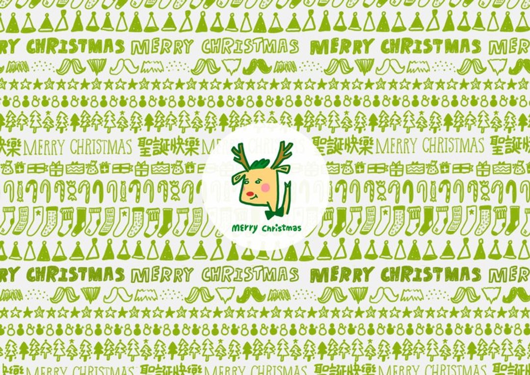 圣诞节限定 Postcard / 迷路麋鹿 - 卡片/明信片 - 纸 绿色