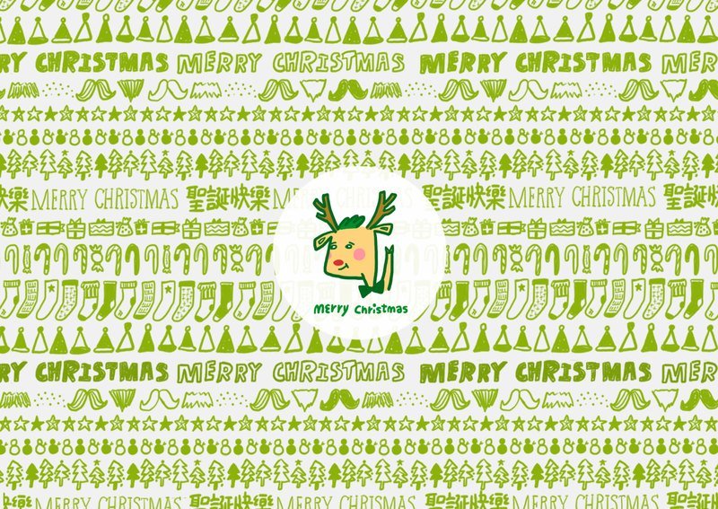 圣诞节限定 Postcard / 迷路麋鹿 - 卡片/明信片 - 纸 绿色