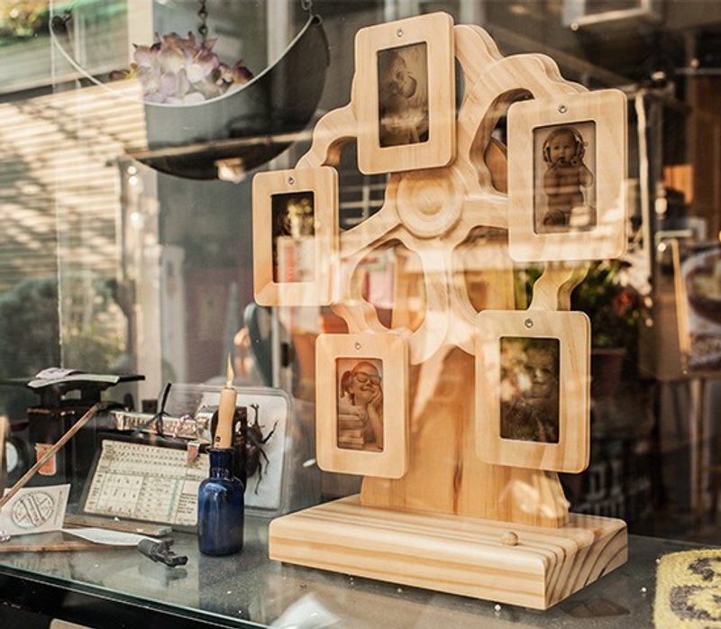 【定制化礼物】旋转摩天轮相框 - 画框/相框 - 木头 卡其色
