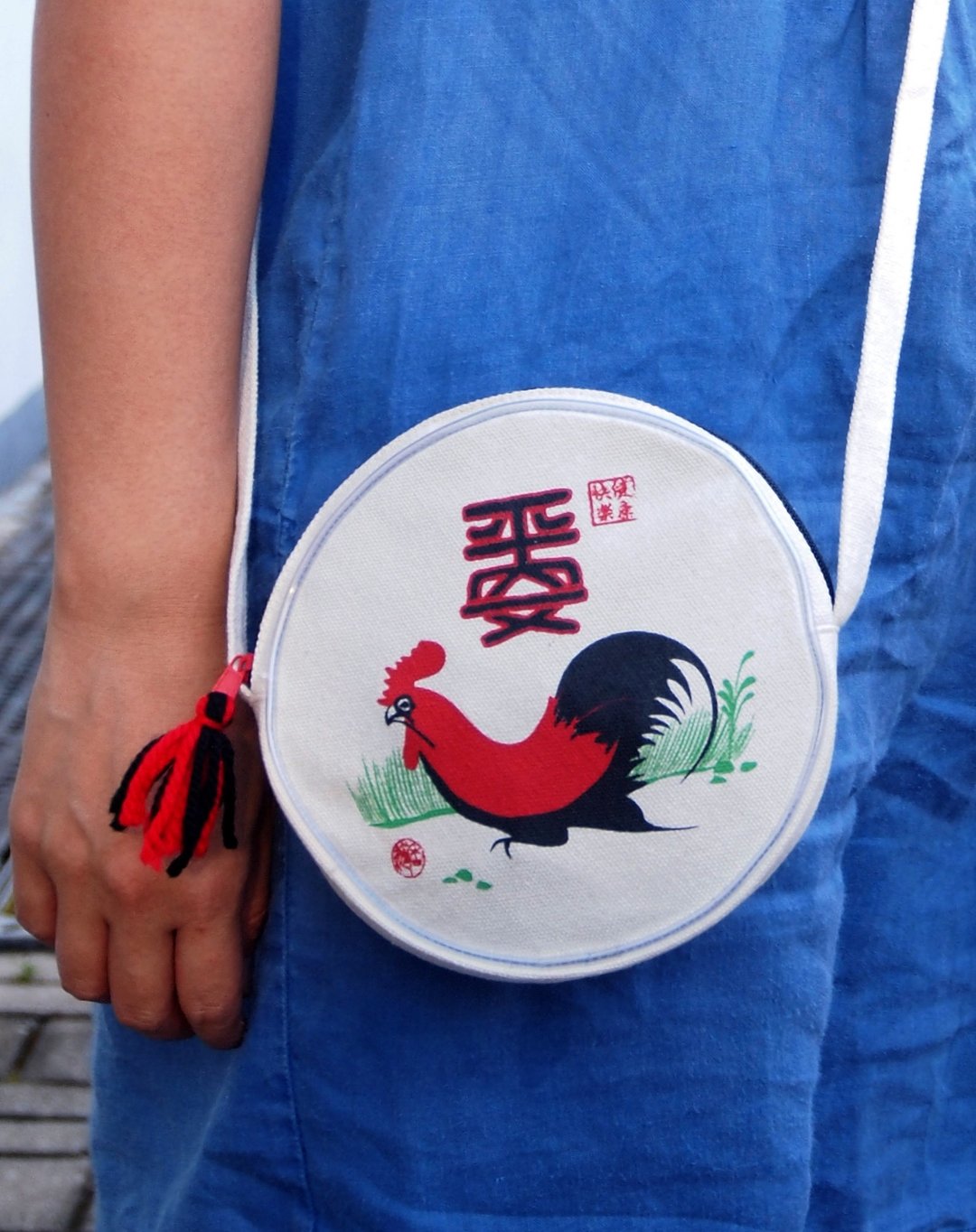 壹豆号 帆布袋,单带包,公鸡小圆袋 - 化妆包/杂物包 - 其他材质 