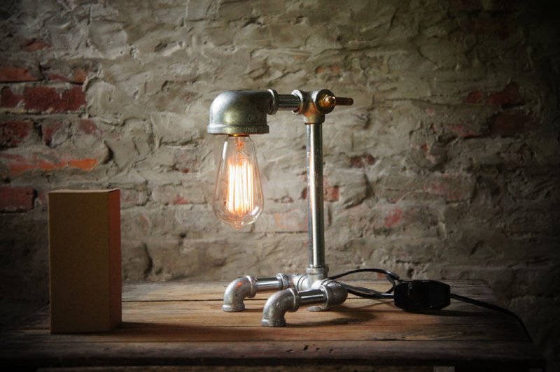 台灯/工业风/水管灯具/复古灯具/钨丝灯泡/爱迪生工业 - 灯具/灯饰 - 其他金属 灰色