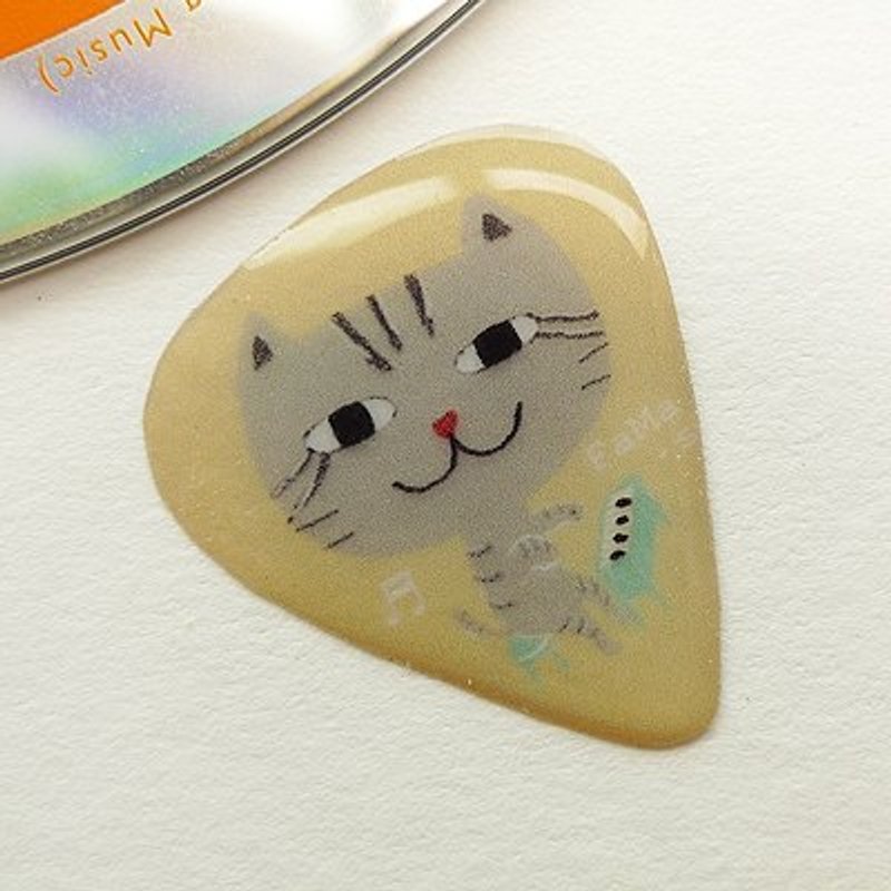 FaMa's Pick吉他弹片Cat Band 钢琴手虎斑猫 - 吉他配件 - 树脂 黄色