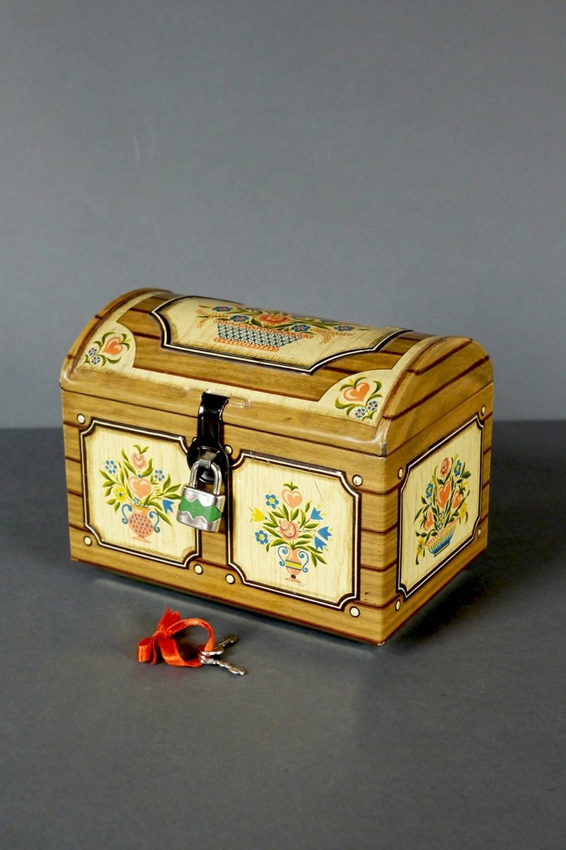 vintage 复古铁盒 - 收纳用品 - 其他材质 金色