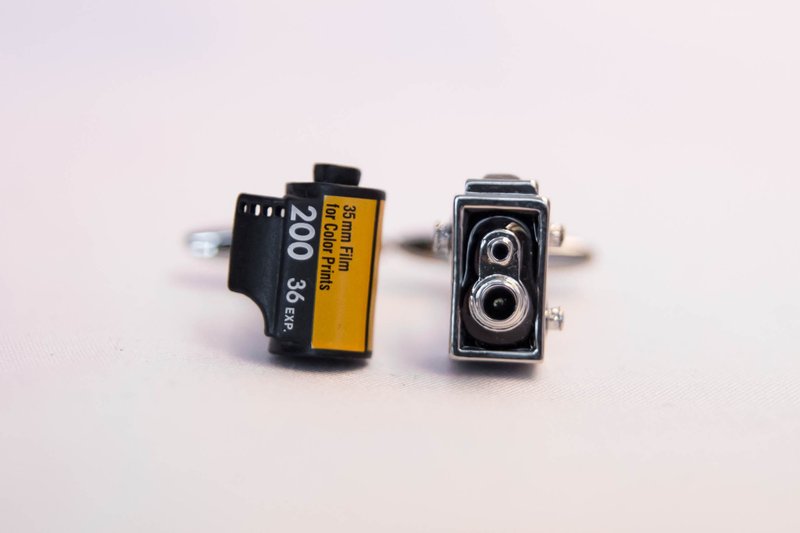 古董相机 复古胶卷 袖扣 Film Cuffinks - 袖扣 - 其他金属 