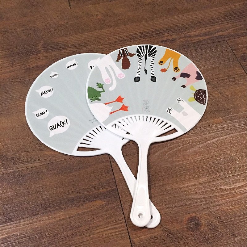 Tequila原创设计躲猫猫荷叶扇-动物大风吹扇 - 扇子 - 纸 绿色