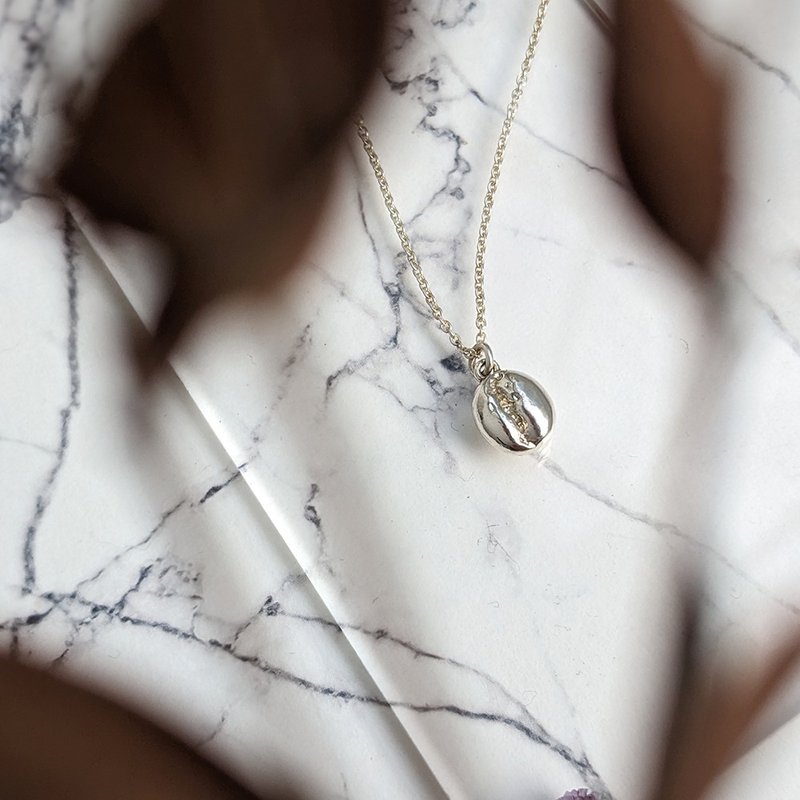 咖啡系 -小圆豆- 咖啡项链-锁骨链 咖啡美食手作饰品 - 项链 - 其他金属 银色