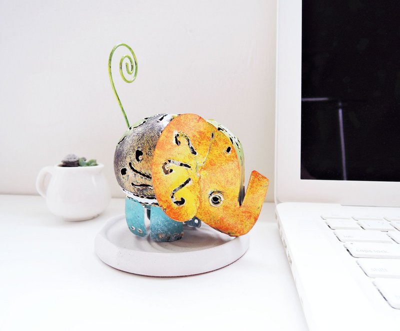 大象便条夹 动物纸镇 大象摆饰 - 摆饰 - 其他金属 橘色