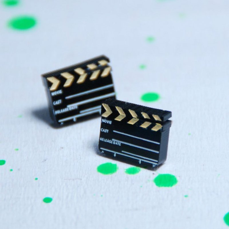 卡麦拉造型/打板/拍板/抗过敏钢针/可改夹式 - 耳环/耳夹 - 塑料 黄色