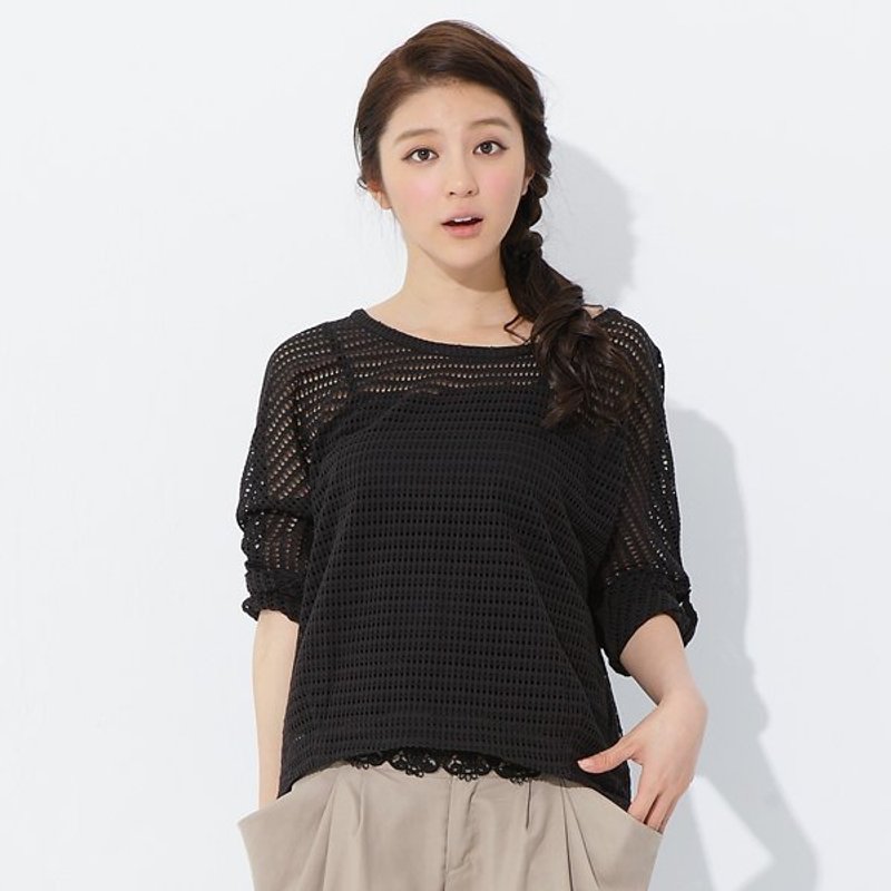 【限时优惠】有机棉篓空美背率性设计罩衫-黑 - 背带裤/连体裤 - 棉．麻 黑色