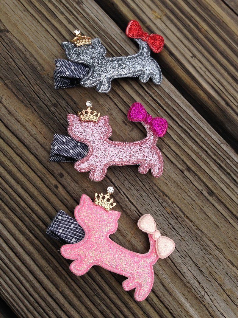 0120亮片皇冠小猫夹 - 围嘴/口水巾 - 其他材质 