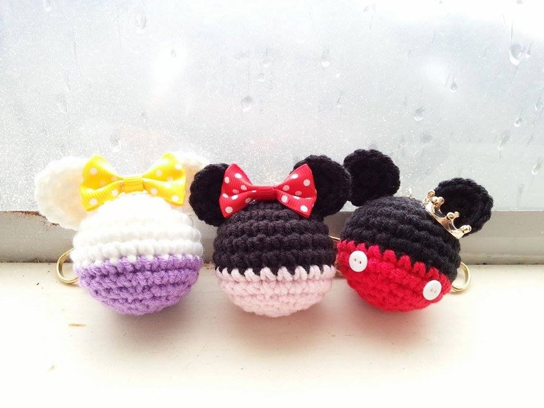 【Knitting】Superstar！大明星来报到-NO.2 Minnie 米妮 - 钥匙链/钥匙包 - 其他材质 多色
