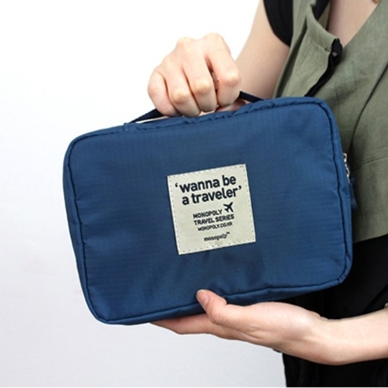 Dessin x Monopoly-多功能旅行收纳手提包-深蓝,MPL26477 - 手提包/手提袋 - 其他材质 蓝色