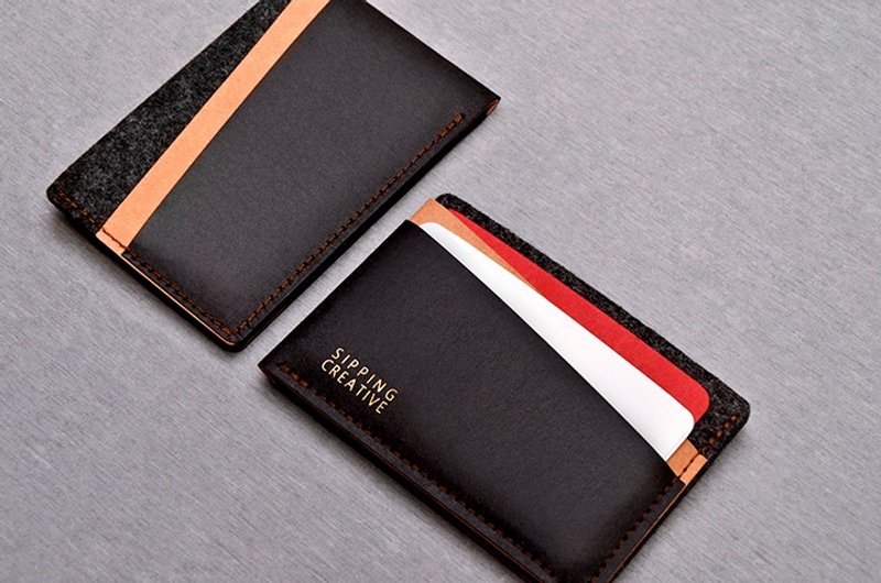 信用卡夹_时尚黑【可加购雷雕刻字】 - 皮夹/钱包 - 纸 黑色