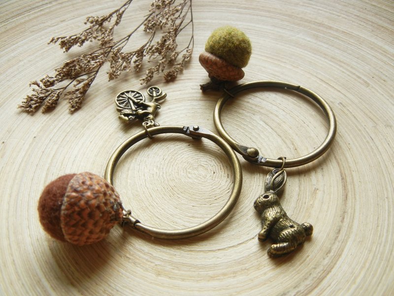 *coucoubird*胖胖橡果钥匙环 - 钥匙链/钥匙包 - 羊毛 红色