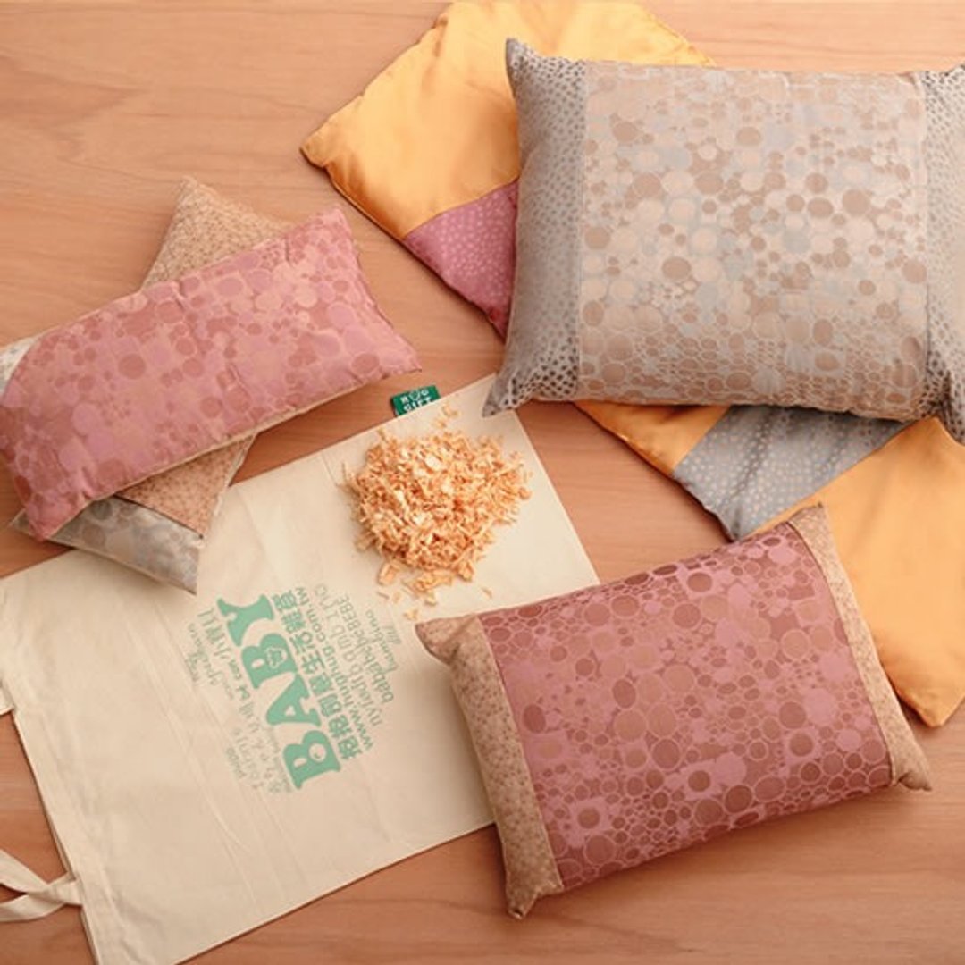 KAKIBABY韩国专利天然柿子染布 扁柏木四方枕 S号(20x40cm) - 寝具 - 棉 绿色
