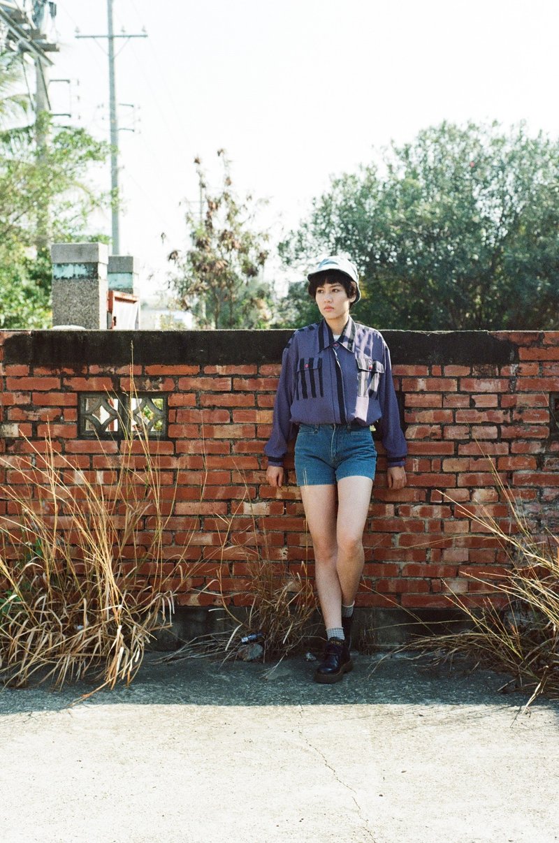 │千金难买早知道│条纹紫VINTAGE/MOD'S - 女装衬衫 - 其他材质 