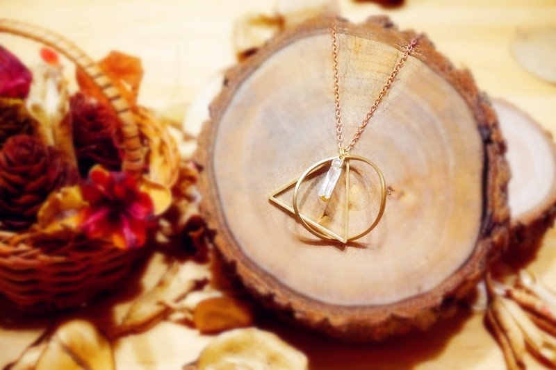 ❡ ANGLE 不规则交错锆石黄铜项链 - 项链 - 其他金属 多色