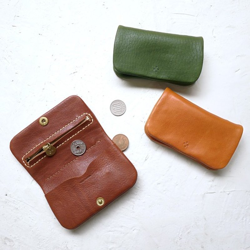 日本手工多功能零钱包名片夹皮夹  Made in Japan by TEHA'AMANA - 零钱包 - 真皮 咖啡色