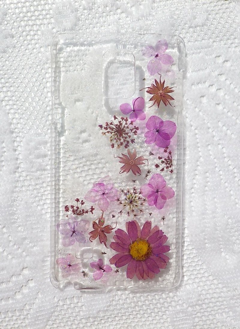 Anny's workshop手作押花手机保护壳，适用于Samsung Galaxy Note 4 case，紫色浪漫 - 手机壳/手机套 - 塑料 紫色