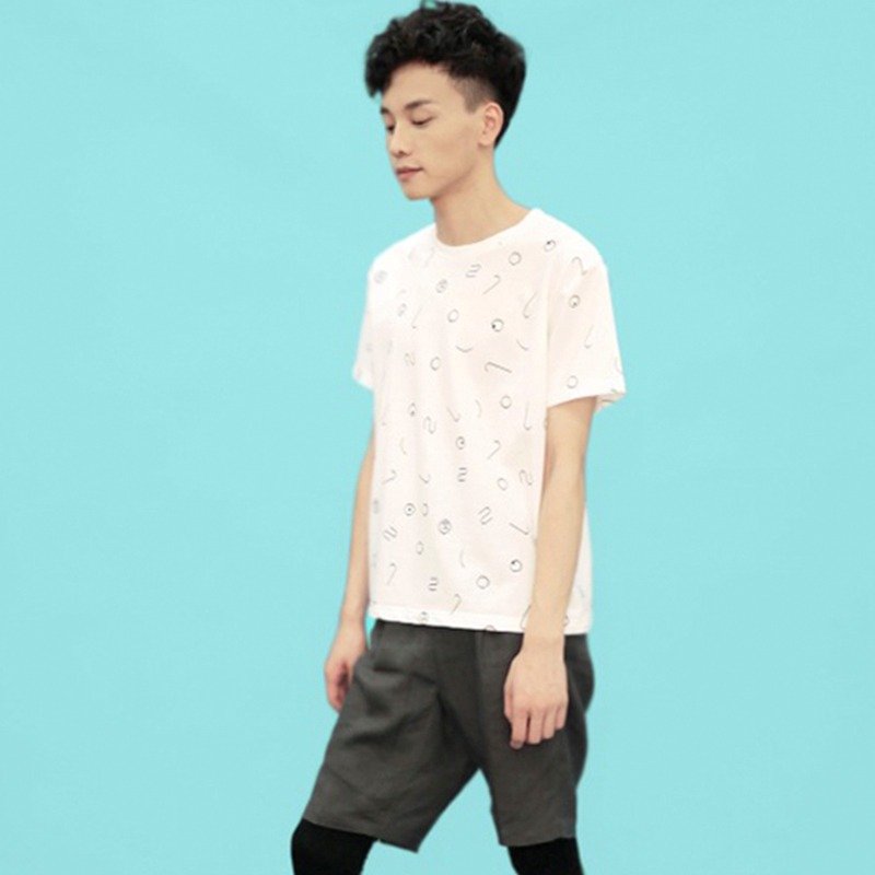 LLANO eyeseeu眼睛 设计师款个性黑白情侣厚短袖纯棉T恤 蝙蝠T - 男装上衣/T 恤 - 棉．麻 白色