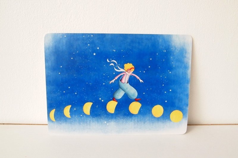 《Walking on the moon》明信片 - 卡片/明信片 - 纸 蓝色