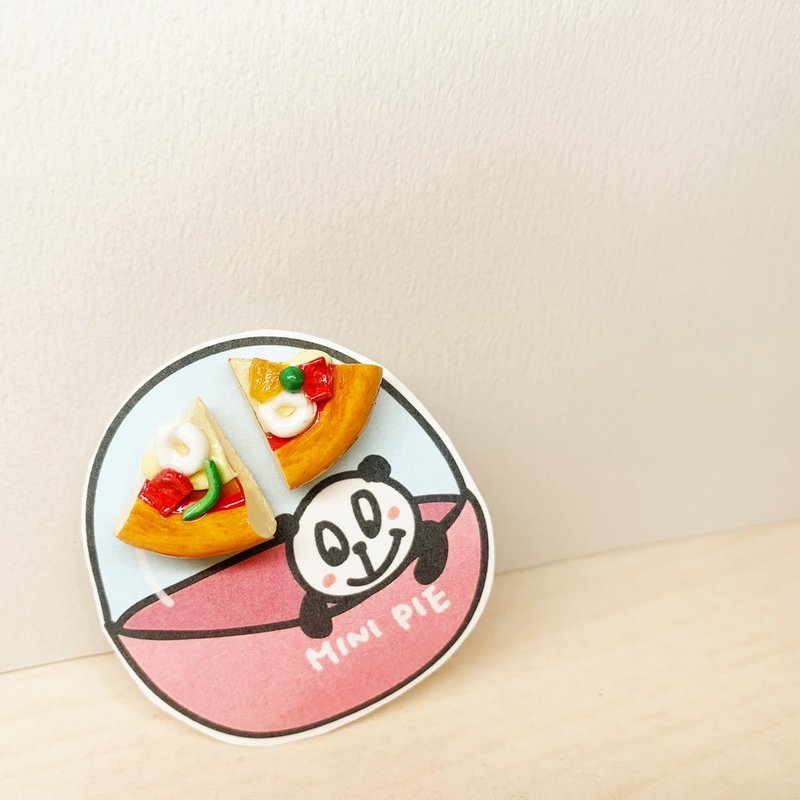 总汇PIZZA耳环组(两个一组)(可改耳夹式) - 耳环/耳夹 - 粘土 多色