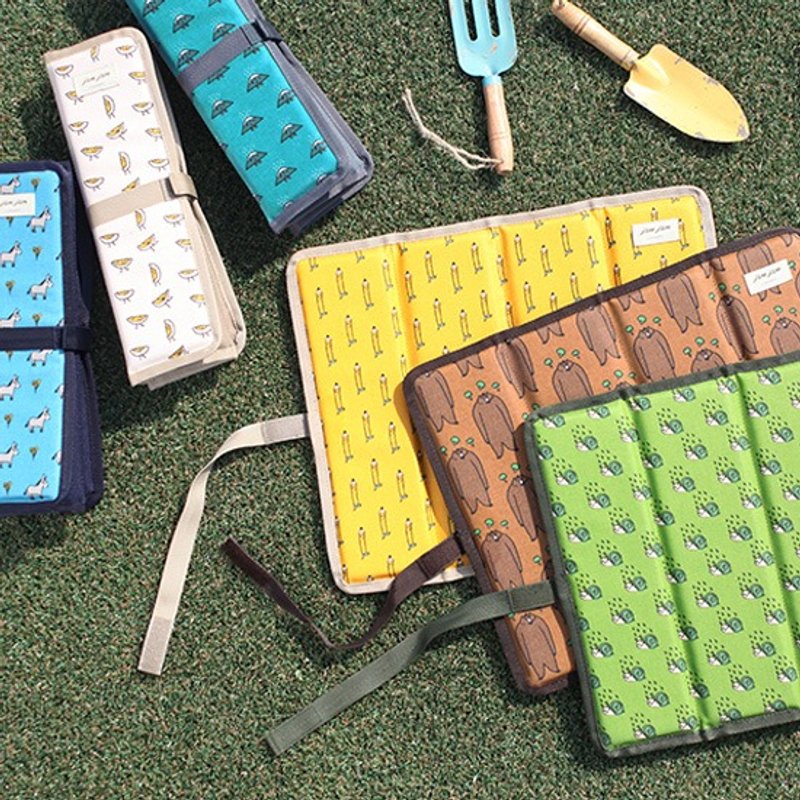 Dessin x Livework-JAM JAM野餐日防水折叠坐垫-铅笔兄,LWK95103 - 露营用品 - 防水材质 黄色