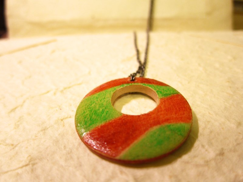 Daphne  双色手绘项炼  (颜色可自配) - 项链 - 木头 多色