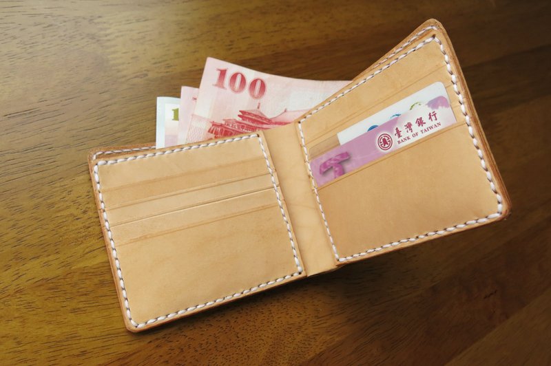 美式宽版八卡短夹【Jane One Piece】 - 皮夹/钱包 - 真皮 咖啡色