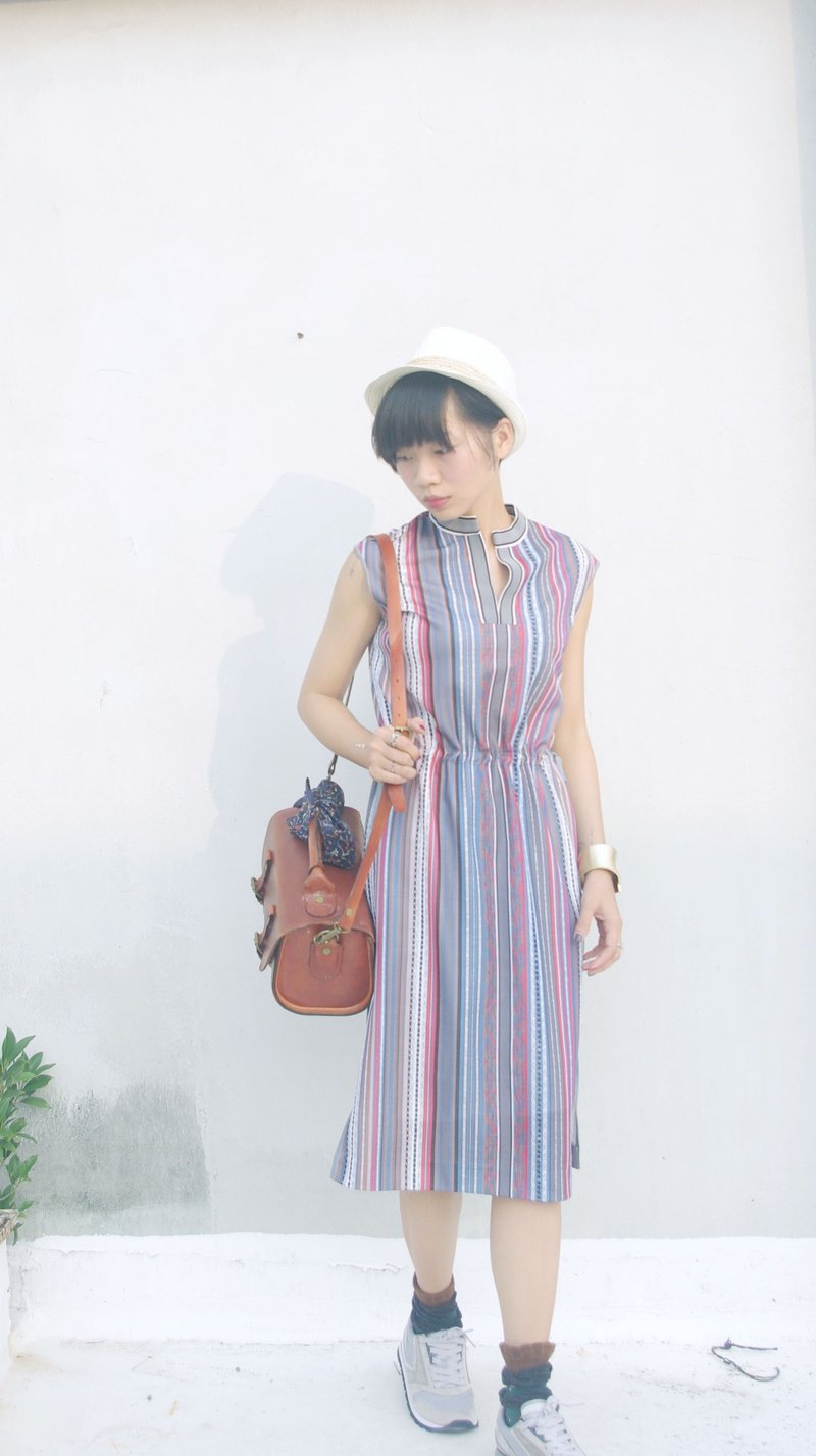 4.5studio-日本扛回下北泽古着-少见针织罗纹民俗风复古洋装 - 洋装/连衣裙 - 其他材质 多色