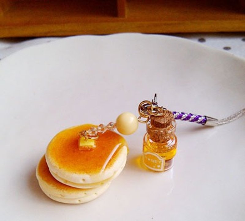 甜点黏土-蜂蜜松饼吊饰新款(UV酱汁) - 吊饰 - 其他材质 多色