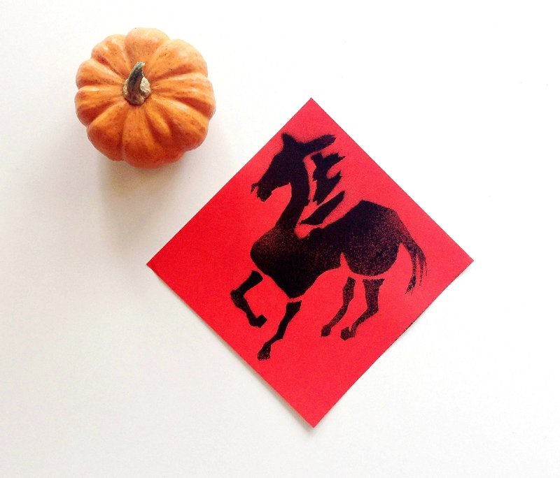 一马当先-手作喷版单字春联 - 其他 - 纸 红色