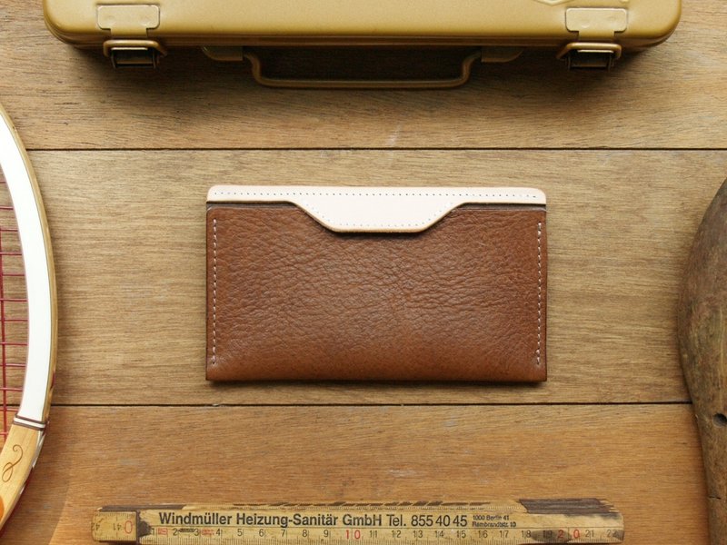 iPhone 13mini/SE3 - Caramel Coffee 真皮手机壳套 (定制化刻印) - 手拿包 - 真皮 咖啡色