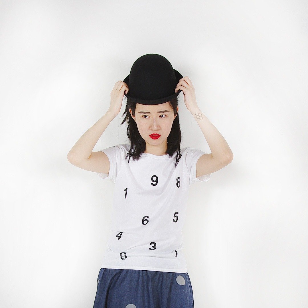 数字T恤 T-shirt - imakokoni - 女装 T 恤 - 棉 白色