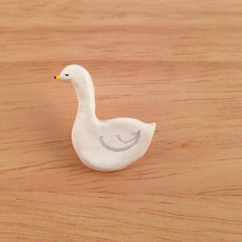 天鹅胸针 别针 - 胸针 - 其他材质 白色