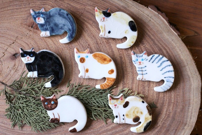 猫咪⊙ 陶瓷别针 - 胸针 - 其他材质 白色