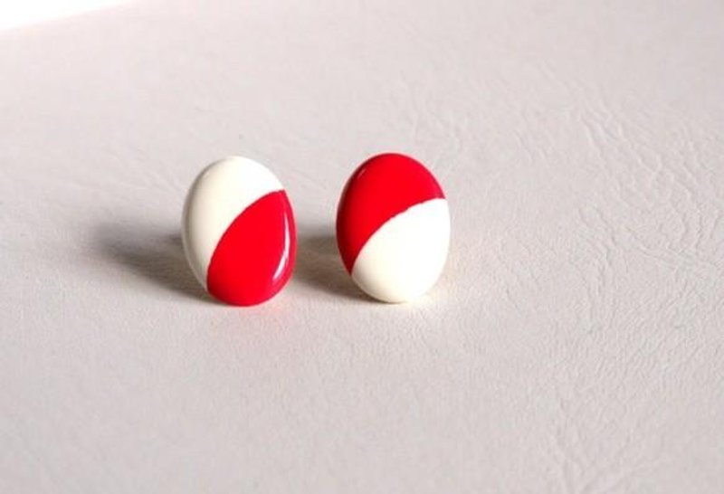 鸵鸟蛋 耳环 粉红 - 耳环/耳夹 - 塑料 粉红色