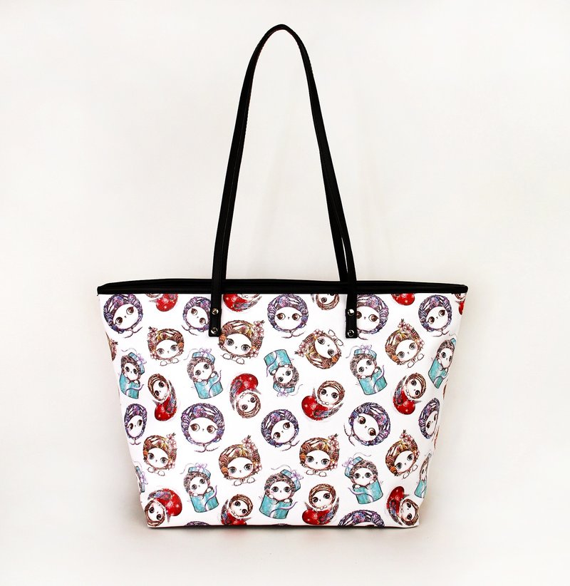 好喵 防泼水彩绘托特包 缤纷暖暖猫 - 侧背包/斜挎包 - 防水材质 