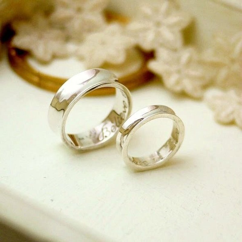 Georgia Tsao //相信爱纯银对戒 - 对戒 - 其他金属 灰色